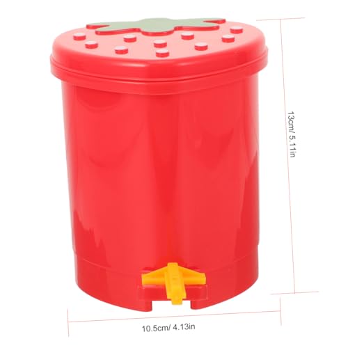 Mini caneca de basura de fresa con tapa para escritorio y cocina miniatura 2