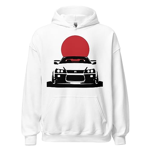 GTR R34 Japanese Sun 90s JDM Car Aesthetic GT-R R 34 Unisex Hoodie