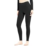 [Nesseo] あったかインナー レディース 防寒肌着 ズボン下 保温インナー 薄手 冬用 1276-blk-M