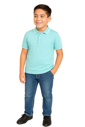 Image of Cotton Polo T-Shirt for Kids Boys Girls Half Sleeve, Regular Fit Tees for Boys Collared Casual Tshirts | Soft & Breathable Biowash Fabric | Half Sleeve