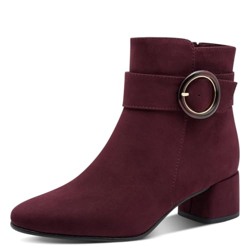 MARCO TOZZI Damen Stiefeletten mit Blockabsatz, Rot (MULBERRY), 39 EU – Ansicht 1