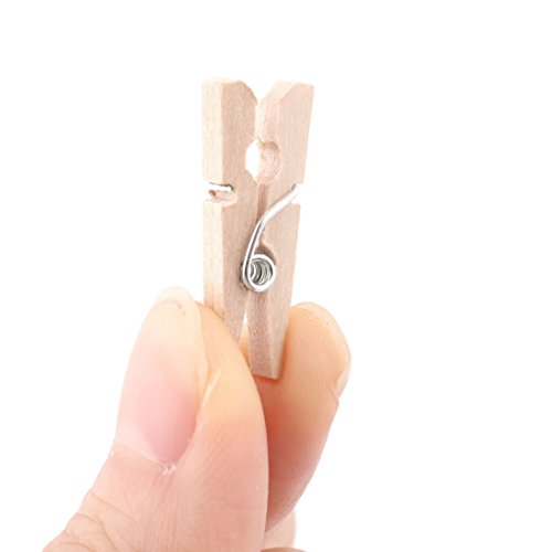 Image of uxcell Wooden DIY Craft Photo Picture Paper Note Clamp Hanger Clip 25mm x 3mm 60 Pcs