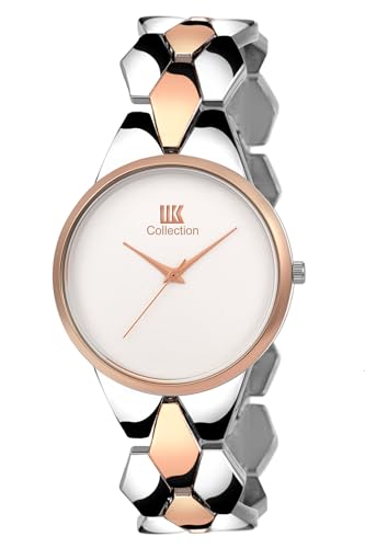 Image of IIK COLLECTION Watch for Women Round Dial |Analogue Quartz Movemnet Ladies Watch|Long Battery Life|Stainless Steel Adjustable Bracelet Chain Strap|Fancy Clasp Safety Watch for Woman