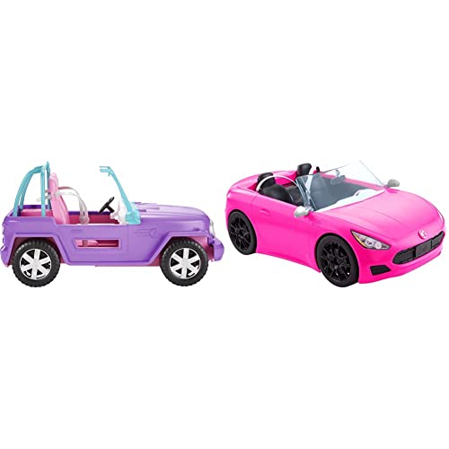 Barbie Off-Road Vehicle, Purple with Pink Seats and Rolling Wheel...