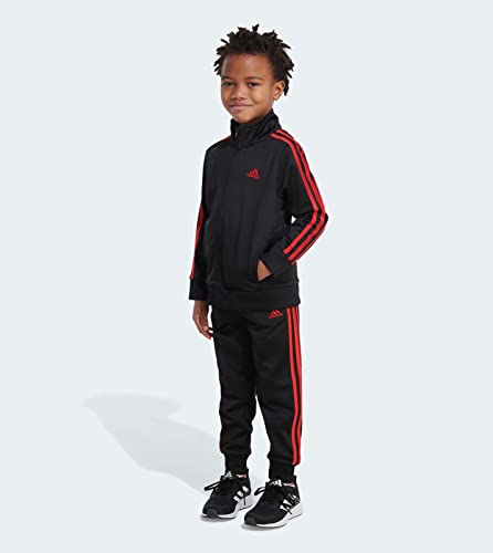 Adidas Boys 2 Piece Classic Tricot Set Track Pants, Black With Scarlet, 18 Months Us #TOP2