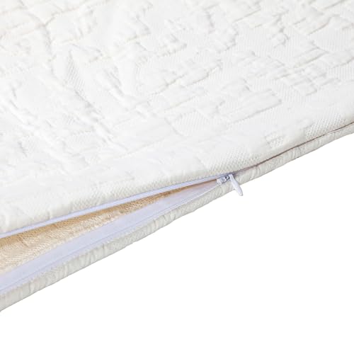 Image of HiEnd Accents Porto Matelasse 3 Piece Comforter Set with Pillow Shams, Queen Size, Cotton Vintage White Textured Modern Boho Chic Casual Luxury Bedding, 1 Comforter, 2 Pillowcases