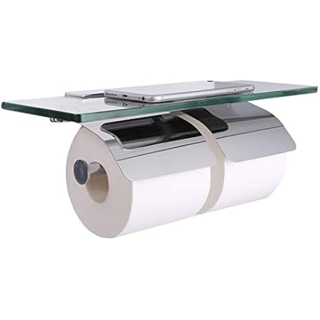 Amazon Kawajun カワジュン ペーパーホルダー 紙巻器 ガラス棚付ペーパーホルダー Sc 273 Xc トイレットペーパーホルダー