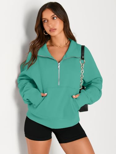 Image of AUTOMET Womens Sweatshirts Half Zip Cropped Pullover Fleece Quarter Zipper Hoodies 2026 Fall Fashion Outfits Clothes