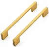 20 Pack Kitchen Cabinet Handles 5" Hole Center Wide Foot Drawer Pulls - Gold Cabinet Pulls Solid Kitchen Hardware for Drawer Dresser Closet Door Handles