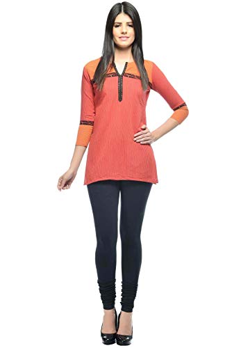 Image of Frenchtrendz Women's Cotton Spandex Stretchable Mid Rise Slim Fit Churidar Leggings Pull On