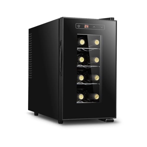 Réfrigérateur à vin 8 bouteilles 8-18 °C Refroidisseur à vin thermostatique, Mini refroidisseur à vin compact indépendant,A