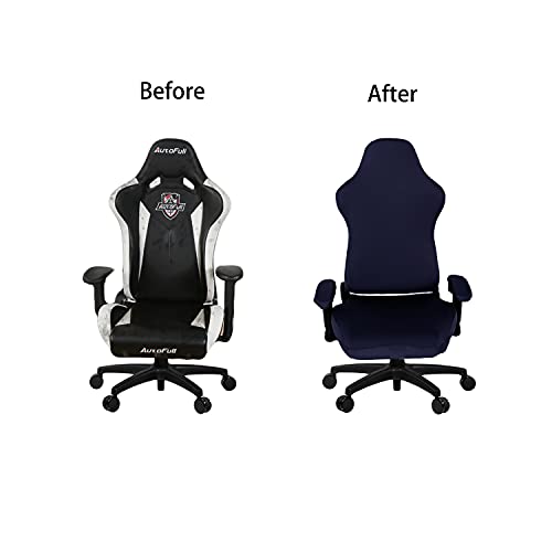 Image of SARAFLORA Gaming Chair Covers Stretch Washable Computer Chair Slipcovers for Armchair, Swivel Chair, Gaming Chair,Computer boss Chair (Navy, X-Large)