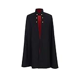 CosplayDiy Men's Suit for Over The Garden Wall Cosplay Costume Wirt Mantle Black Cape Cloak L