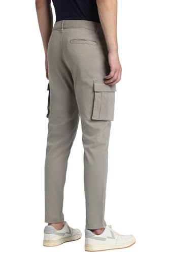 Image of Dennis Lingo Mens Cotton Lycra Mid Rise Relaxed Fit Solid Trousers