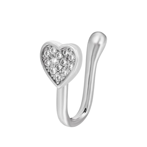 Image of RUVEE Nose & Ear Clip Titanium Plated Pin Non Pierced Just Press for Women & Girls Septum Ring