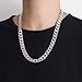 Men Italian 925 Sterling Silver Necklace 10-12MM Solid Diamond-Cut Cuban Link Curb Chain 16 to 30 Inch Fine Jewelry Gifts for Man Women (12MM Silver, 30 inch)