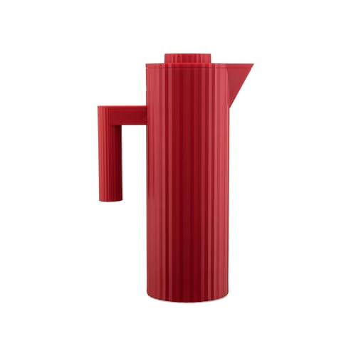 Alessi Plissé MDL12 R - Caraffa termica in resina termoplastica con interno in vetro termico a doppia parete, colore: Rosso