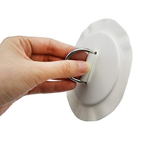 BB Hapeayou Inflatable Boat Kayak D-Ring Small Round Pad/Patch Watercraft Parts Accessories 4.3inch - NO Glue Included (4Pcs, White)