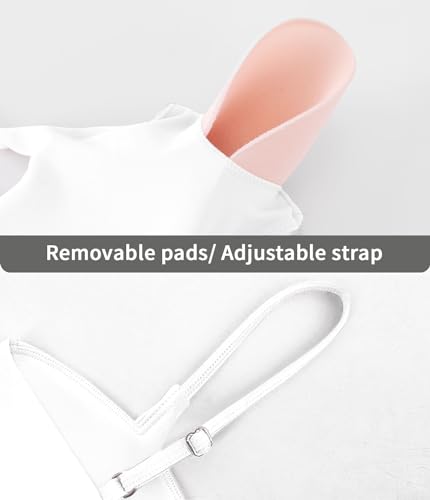 Image of Comper Sports Bra for Women Wirefree Racerback Workout Bras Sexy Thin Straps Yoga Sport Bras with Removable Pads
