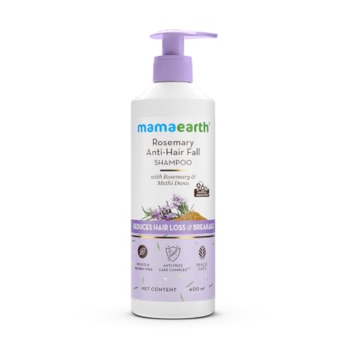 Image of Mamaearth Rosemary Anti-Hair Fall Shampoo With Rosemary & Methi Dana | For Reducing Hair Loss & Breakage | Up To 94% Stronger Hair* | Up To 93% Less Hair Fall | For Men & Women | 400 ml