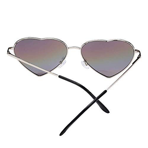 Heart Sunglasses Thin Metal Frame Hippie Lovely Aviator Style Eyewear4