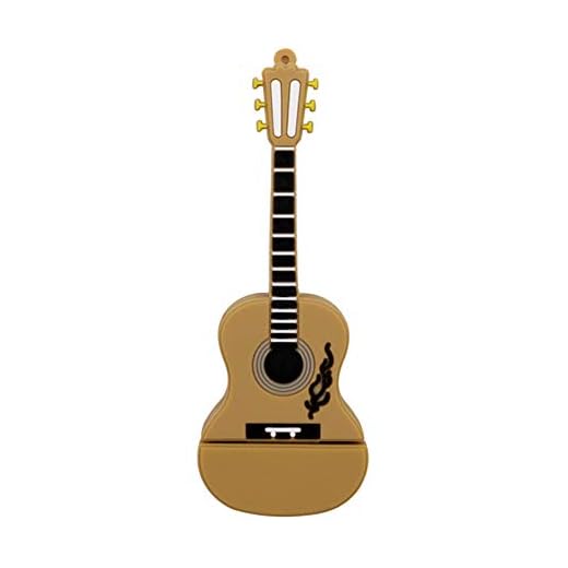 Pouybie Clé USB 64Go Forme de guitare U Disque 32Go 8go 16go 4go ultra rapide Flash Drive 128go Stockage de données Anti-Chute Créatif CadeauUSB flash drive
