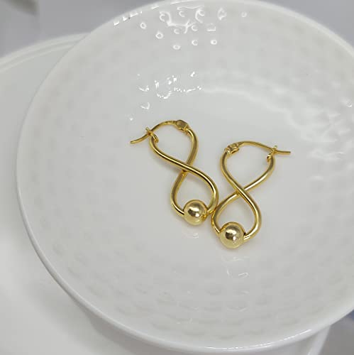 Hoops & Loops 925 Sterling Silver Infinity Figure Eight 8 Bead Twisted Click-Top Drop Earrings for Women4