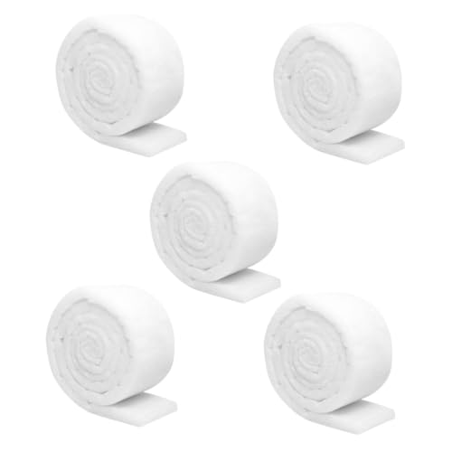 ifundom Almohadillas de Algodón Filtro Acuario 5 Unidades, Algodón Filtración Densa Blanca 1m X 12cm, Filtro Agua Tanque Peces para Acuarios y Peceras