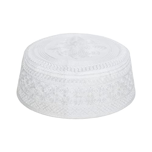SIQITECH Bonnet musulman pour homme - Bonnet de prière rond - Bonnet Ramadan - Hijab islamique - Respirant - Tête de mort - Bonnet arabe musulman pour l'Aïd Ramadan, Blanc., 56-58 SIQITECH Bonnet musulman pour homme - Bonnet de prière rond - Bonnet Ramadan - Hijab islamique - Respirant - Tête de mort - Bonnet arabe musulman pour l'Aïd Ramadan, Blanc., 56-58