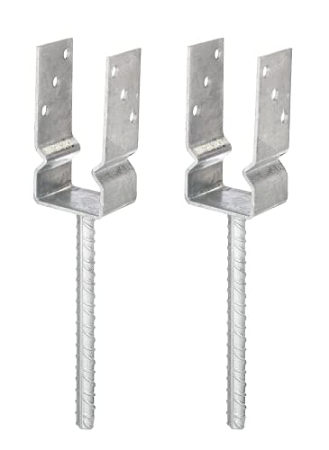 Preisvergleich Produktbild Alberts 208653 U-Pfostenträger / zum Aufschrauben oder zum Einbetonieren / feuerverzinkt / lichte Breite 71 mm / 2er Set