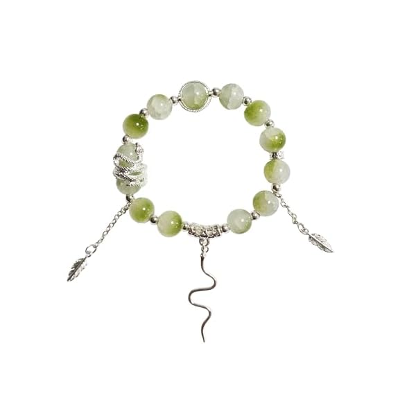xuzhiyuan 2025 New Year of Snake Beaded Strech Bracelet Adjustable Crystal Beads Chinese Zodiac Animal Snake Lucky Charm Bracelet New Year Jewelry Gifts for Women Men