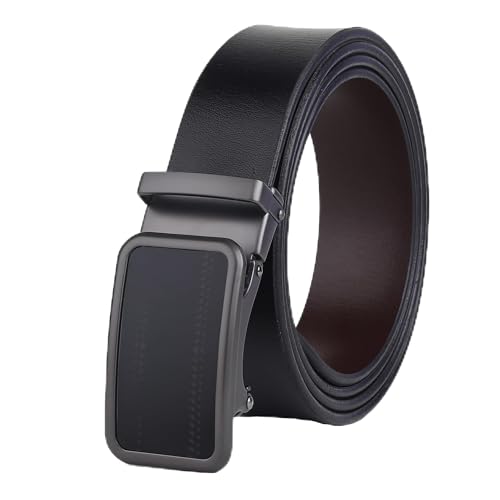Image of Men's Formal Genuine Leather Autolock Buckle Reversible Black & Brown Color Belt