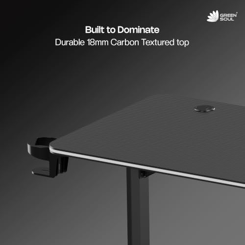 Image of Green Soul Blaze X Smart Gaming Table | 18mm Thick Top | Full Frame RGB | Headphone Hook & Cup Holder | Computer Table, Workstation, Home Office Desk| 1 Year Warranty | (Black,1200 x 600 Top)
