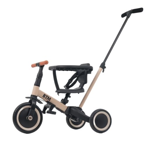 BTM 子供用三輪車 4in1 ベビーカー バイク 三輪車のりもの ランニング 超軽量 押し棒付き ハンドル調整可能 自転車 おもちゃ 乗用玩具 組み立て簡単 誕生日プレゼント