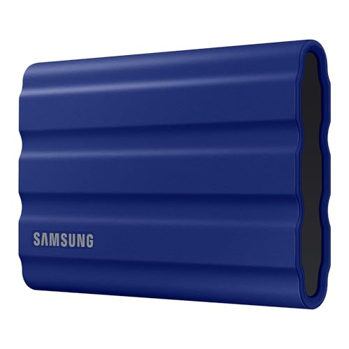 Samsung T7 Shield Portable SSD 2TB, USB 3.2 Gen2 External SSD, Up to 1,050MB/s, Rugged, IP65 Water & Dust Resistant, for Photographers, Content Creators and Gaming, Mac Compatible, MU-PE2T0R, Blue 9 31Ow2kPe6BL
