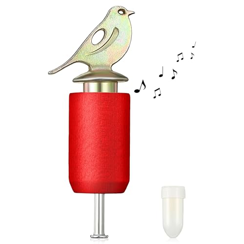 Dreyoo Beetle & Bee Bird Call with Rosin, Imitating Bird Sounds Made of Zinc Alloy and Wooden for Birds Lovers, Birds Watching Gifts Outdoor Play(Red Color)