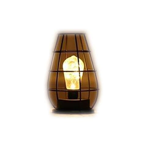 Huachaoxiang Black Wire Table Lamp, Modern Iron Basket Cage Style Night Light, Retro Bedside Lamp Parking Light Battery Operated for Bedroom,4 Cover