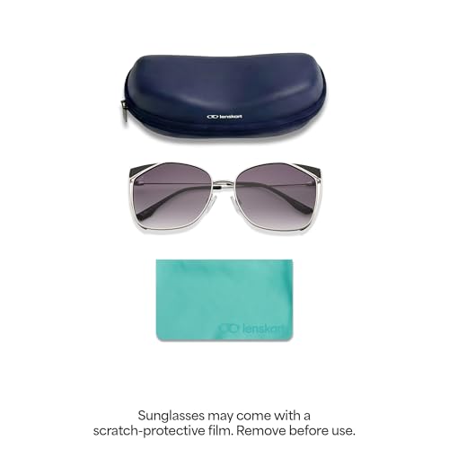Image of Vincent Chase By Lenskart | Silver Pink Full Rim Cat Eye | Economic Range | Branded and Stylish Sunglasses | 100% UV Protected | Women | Large | VC S15795