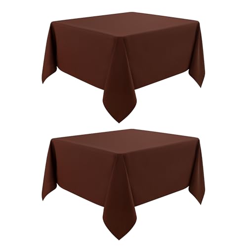 mylacerhome 2 Pack 52X52 Inch Square Table Cloth Chocolate Tablecloth