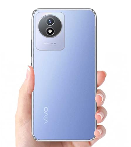 Image of COVERBLACK Rubber Silicone Back Cover for Vivo Y02 - Transparent