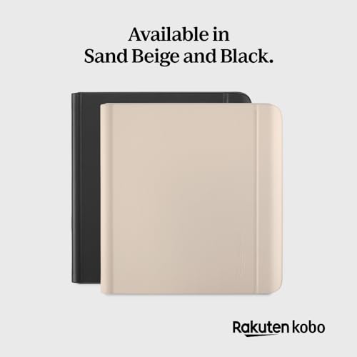 Image of Kobo Libra Colour SleepCover Case | Black Notebook | Sleep /Wake Technology | Built-in 2-Way Stand | Vegan Leather | Compatible with 7 inch Kobo Libra Colour eReader