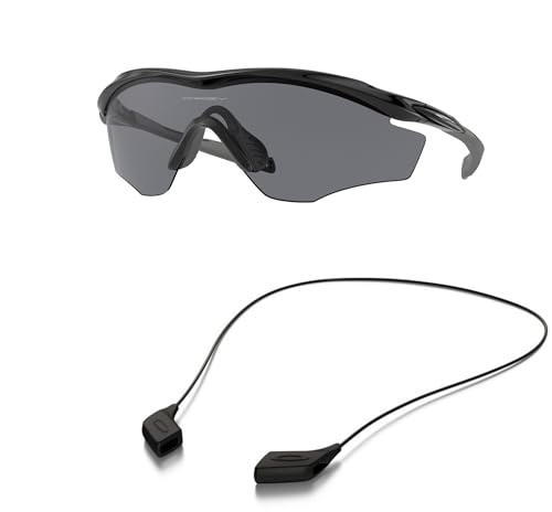 Oakley OO9343 Sunglasses Bundle: OO 9343 934301 Polished Black and Large Black leash Accessory kit2