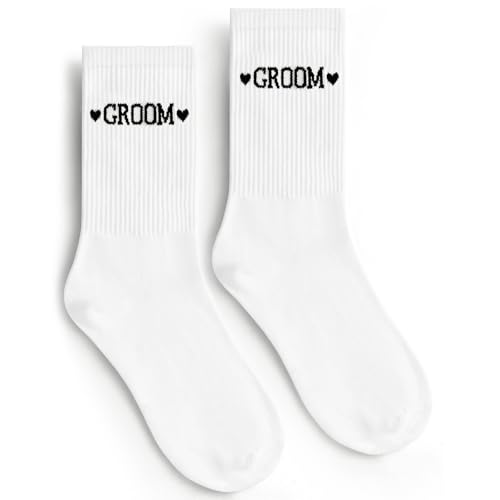 Etercycle Groom Socks Bachelor Party Sock Groomsmen Gifts Black Soft Cotton Groomie Wedding Socks For Engagement Party Favors Groom Bridal Shower Gifts Bachelorette Decorations