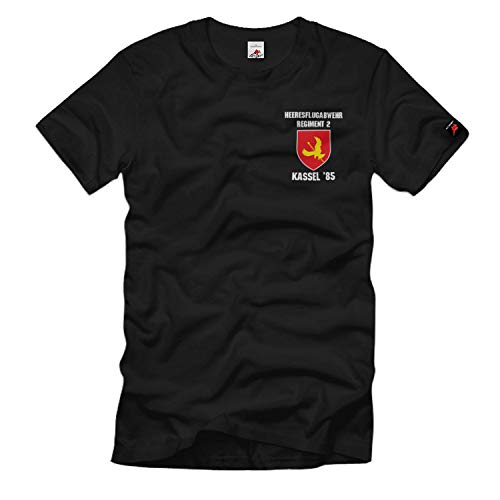 T-shirt militaire 4XL FlaRgt 2 Kassel noir pour homme grande taille
