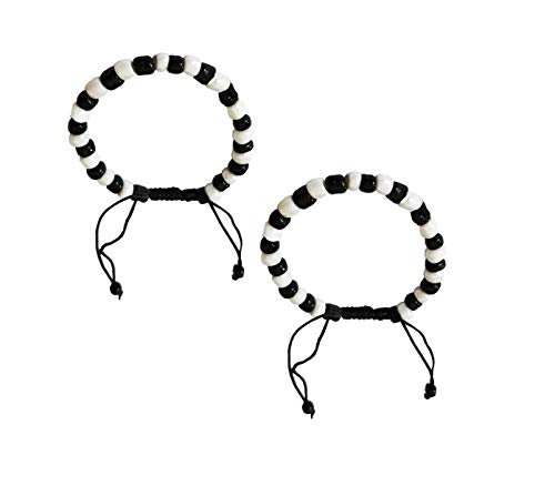 SSKR Girls Black And White Beads Thread Based Nazar Baby Bracelet Nazariya-Pack Of 2 Pairs Inside