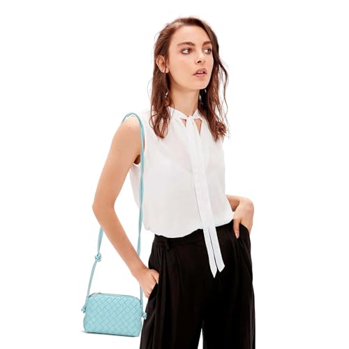 Image of ZEDIUH Woven Bag for Women Crossbody Shoulderbag, Small Vegan Leather Purse