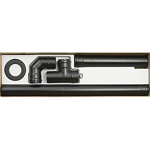 ALA PELLET aeternum Y40725150004 Heizkörperinstallation, Schwarz matt, D. 80 Cover