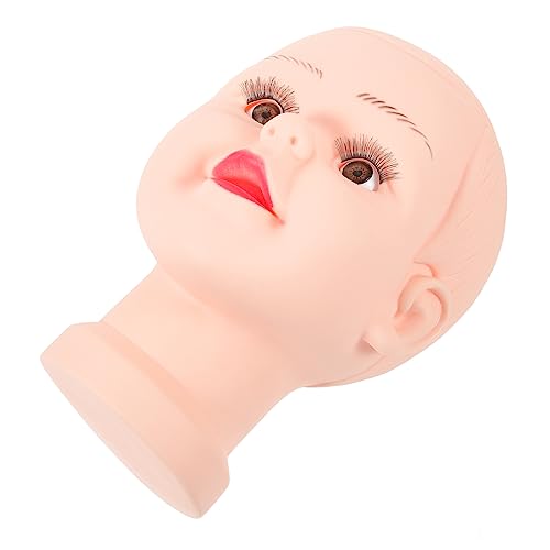 SUPVOX Bald Model Mannequin Head Stand for Hat Scarf Wig Glasses Display PVC Display Holder for Kids