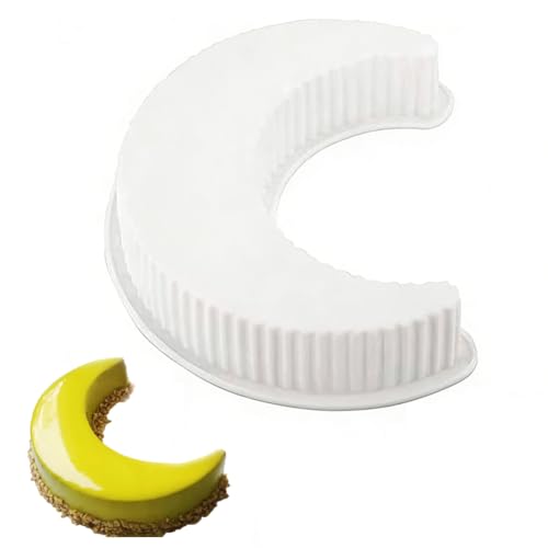 Moule à gâteau 3D en silicone - En forme de lune 3D - Bricolage - Moule en silicone - Artisanat - Gâteau au chocolat