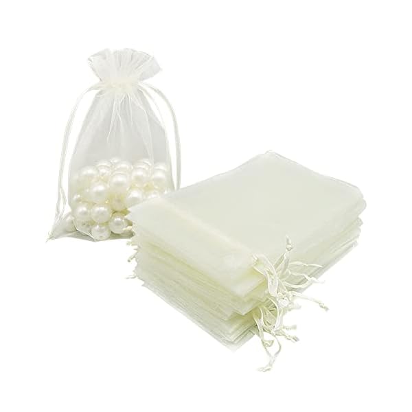 Organza-Beutel mit Kordelzug, mittelgroß, 100 Stück